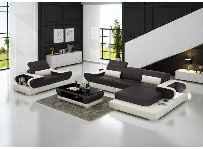 Design XXL Big Sofa Corner sofa Leather sofa Couch Armchair Upholstery Living landscape G8002E