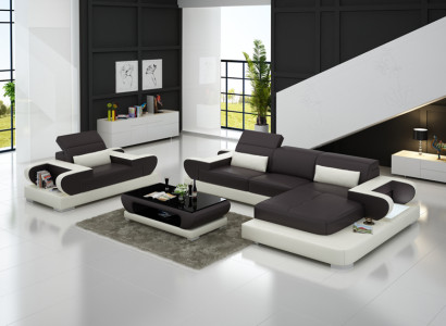 Design XXL Big Sofa Corner sofa Leather sofa Couch Armchair Upholstery Living landscape G8002E