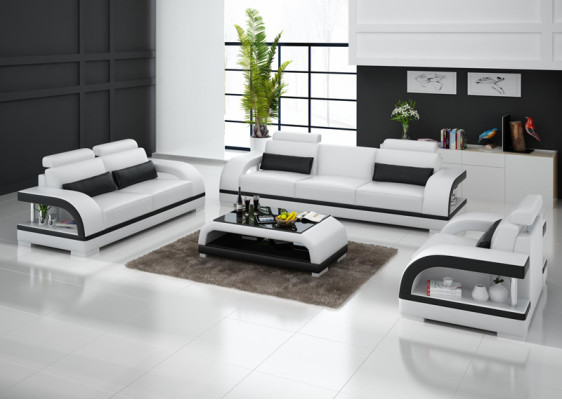 Leather sofa Couch Living landscape 3+2+1 Seater Sofa Suite Decor Design new