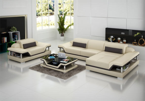 Design leather sofa sofa couch upholstery corner living landscape suite sofa new USB LED