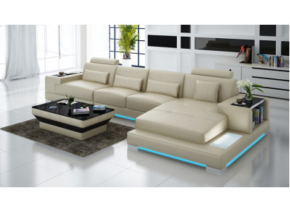 Leather sofa Couch Living landscape with USB Corner sofa Eck Suite Design Modern Sofa