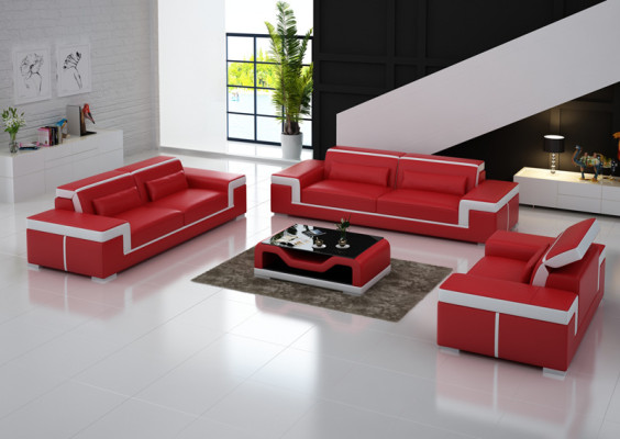 Sofa with USB Upholstery Leather Couch Seat Complete Set Modern Suite 3+2+1 Seater