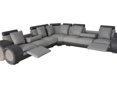 Corner Leather Modern XXL Couch Living landscape Leather Sofa Sofa L-shape A1163 III