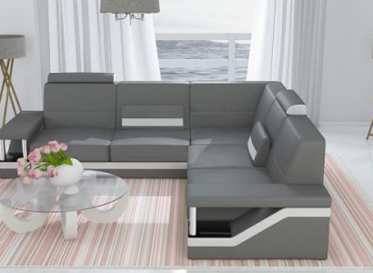 Leather sofa Corner sofa Sofa Couch Poster Corner suite Sofas Fabric Leather Suite new