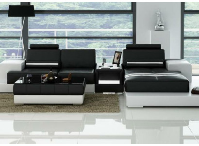 Leather sofa Corner sofa Sofa Couch Design Seat Upholstery Suite Living landscape 2725B