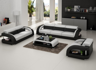 Leather sofa couch sofa set 3+2+1 seater sets design modern sofa new USB