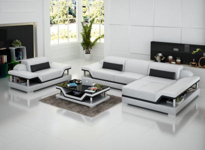 Design leather sofa sofa couch upholstery corner living landscape suite sofas new G8004F