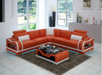 Leather sofa sofa couch living landscape corner sofa corner modern design suite