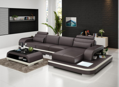 Modern elegant design L-shaped corner sofa from leather for timeless living spaces
