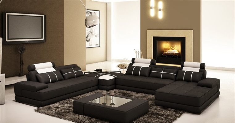 Corner sofa Sofa with USB Living landscape Leather sofa XXL Designer Sofas Wolfhagen Gray