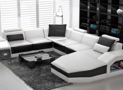 Living landscape Corner sofa Design Sofa with USB Upholstery Seat Corner U-shape White PHM110