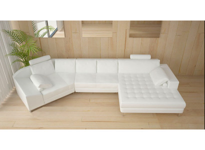 Leather sofa with USB Living landscape Corner sofa Eck Suite Design Modern Sofa A1116