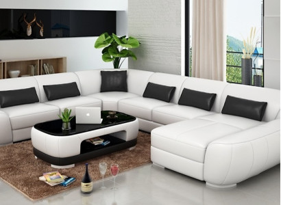 Modern leather sofa+USB,Corner sofa Living landscape Seat Upholstery Couch Suite new