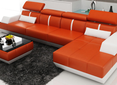Leather sofa L-shape Couch Living landscape Corner sofa Suite Design Modern Sofa K5015B