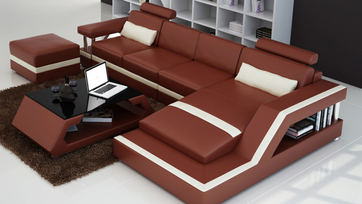 Leather Sofa Couch Living landscape Modern Corner Decor Corner sofa Design Suite