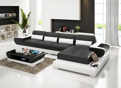 Leather sofa Couch Living landscape Corner sofa Corner Suite Design Modern Sofa G8003C