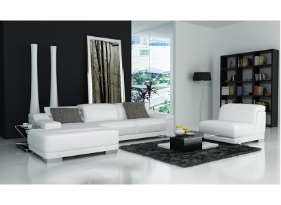 Leather sofa with USB Sofa Couch Living landscape Corner sofa Eck Suite Design + Armchair