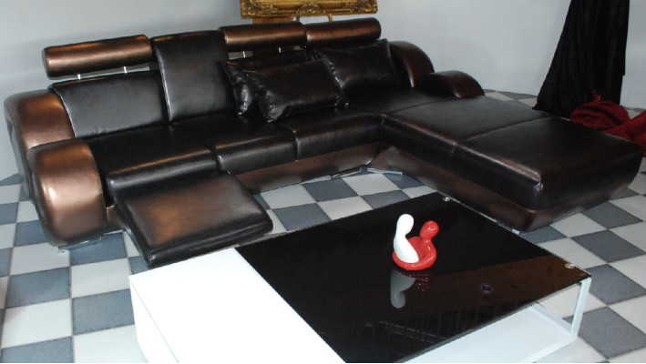 Elegant designer corner sofa Berlin II leather sofa corner sofa sofa couch