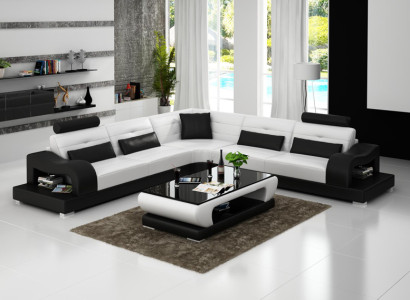 Leather sofa couch living landscape decor corner corner sofa modern suite design
