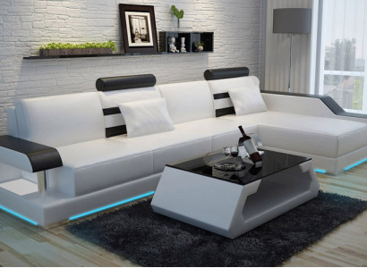 Leather sofa made to measure Couch Living landscape Corner sofa Suite Design Sofa USB new