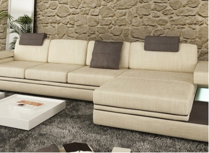 New upholstered corner sofa in leather sofa L-shape for the living room