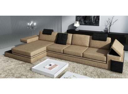 Modern Living room Design Couch Textile Fabric Sofa Upholstery Corner Suite LED + USB