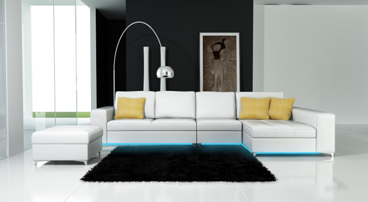 Leather sofa sofa couch USB living landscape corner sofa suite design modern new K5005