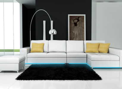 Leather sofa sofa couch USB living landscape corner sofa suite design modern new K5005