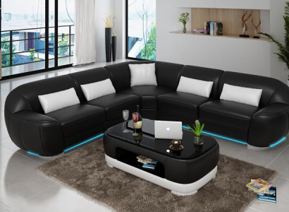 Leather sofa Couch Living landscape Corner sofa Corner Suite Modern Sofa USB custom made