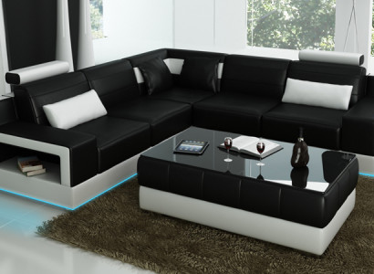 Modern Designer Premium Leather Corner sofa Maximum comfort and timeless aesthetics