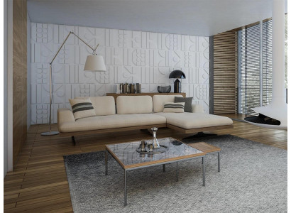 Modern Luxury Sofa Couch Living room Relax Corner sofa L-shape with 2x Coffee table