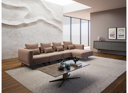 Beige Upholstered furniture Luxury Corner Suite Corner sofa L-shape Designer Furnishings