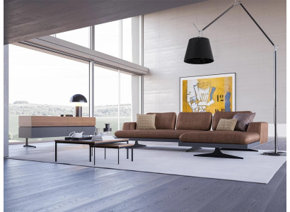 Living room Leather Corner sofa L-shape Upholstered furniture Modern Relax Sofa Couch