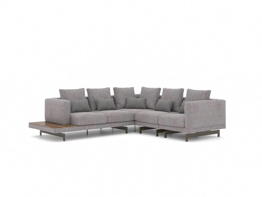 Sofa Couch L-shape Designer Gray Corner sofa Textile Luxury Living room Furnishings