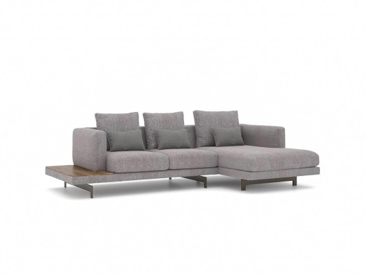 Living room Suite Corner sofa L-shape Gray Sofa Couch Designer Upholstered furniture