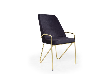 Upholstered chair in Bordeaux color in a luxurious stainless steel premium design