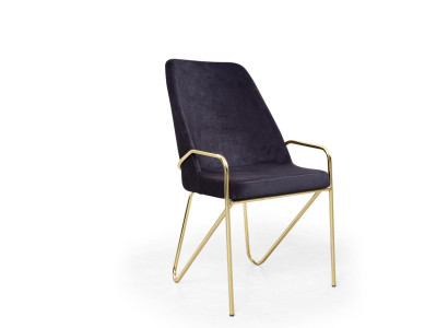 Upholstered chair in Bordeaux color in a luxurious stainless steel premium design