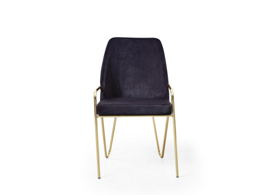 Upholstered chair in Bordeaux color in a luxurious stainless steel premium design