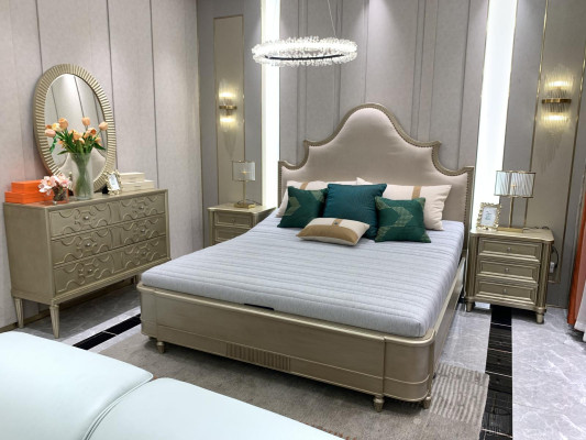 Bedroom Design Bed Set Suite Beds 2x Bedside table 3-piece. Furniture complete