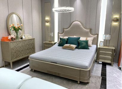 Bedroom Design Bed Set Suite Beds 2x Bedside table 3-piece. Furniture complete
