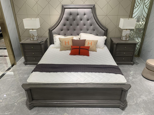 Bedroom Set Bed + 2x Bedside table Beds Double bed Furniture Chesterfield new