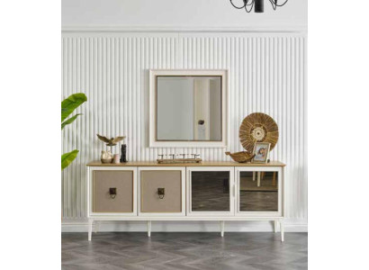 Sideboard Group Wood Design Sideboard Side Wardrobe Shelf Set 2pcs Chest of drawers Mirror
