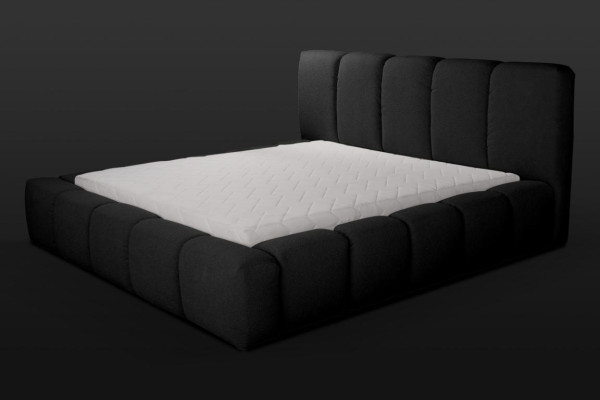 Bed Black Double bed Bedroom Wooden furniture Design Upholstered furniture Fabric