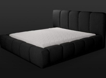 Bed Black Double bed Bedroom Wooden furniture Design Upholstered furniture Fabric