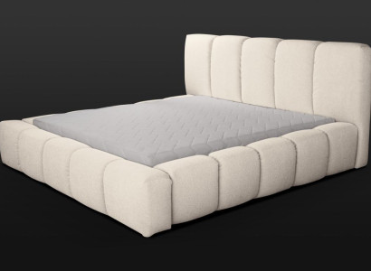 Bed White Double bed Bedroom Wooden furniture Design Upholstered furniture Fabric