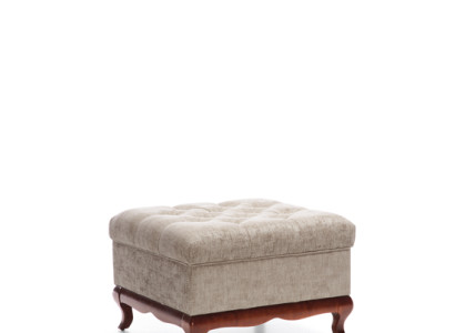Stool Designer Chesterfield Footstool Textile Beige Upholstery Stool Fabric