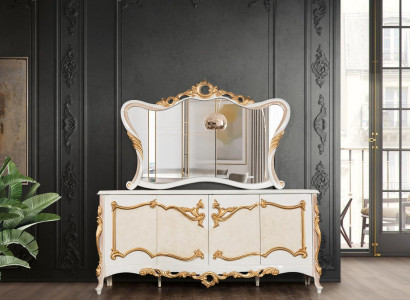 Sideboard with Mirror Suite Ess Baroque Chests of drawers Wood Chest of drawers Wood Wardrobe new