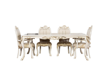 Classic r Dining table Beige Design Table Wood Tables Furniture Living room