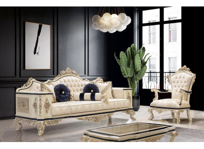 Sofa set 3+1 Seater Set Design Sofa Upholstery Couches Couch Classic Luxury new