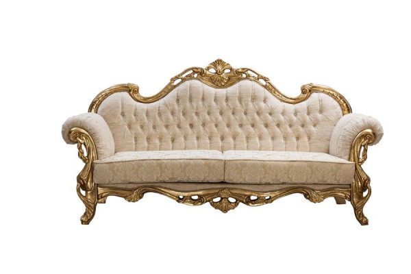 Sofa 3 Seat Fabric Three Seater Sofas Luxury Living room Chesterfield Baroque